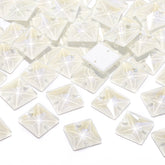 Electric Neon White Square Shape High Quality Glass Sew-on Rhinestones WholesaleRhinestone